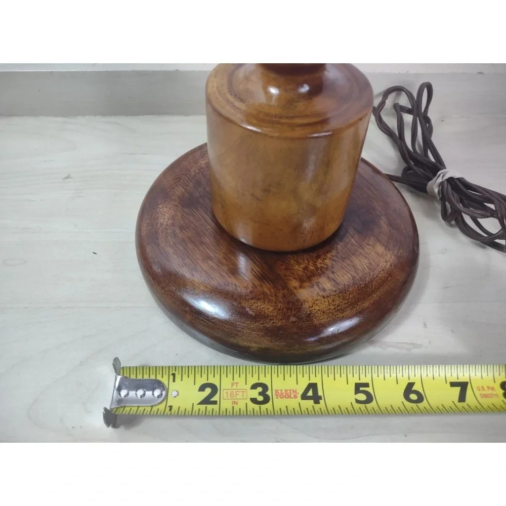 Vintage Wooden Table Lamp Base Retro Turned Wood Cottagecore Granny 1960's Chic
